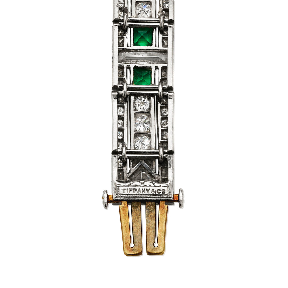 
                      
                        Macklowe Gallery Tiffany & Co. Art Deco Emerald and Diamond Bracelet
                      
                    