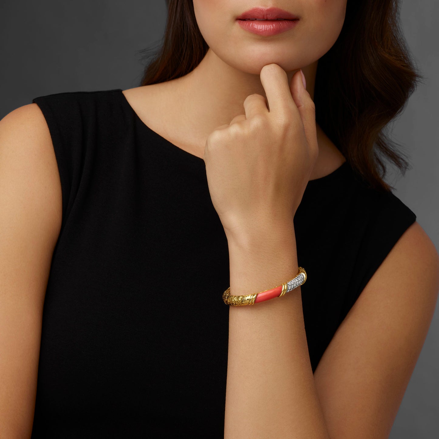 Macklowe Gallery Van Cleef & Arpels Paris Coral Bangle Bracelet