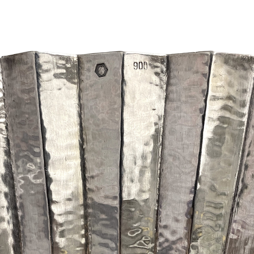 
                      
                        Macklowe Gallery Josef Hoffmann Hammered Silver Centerpiece and Pair of Vases
                      
                    