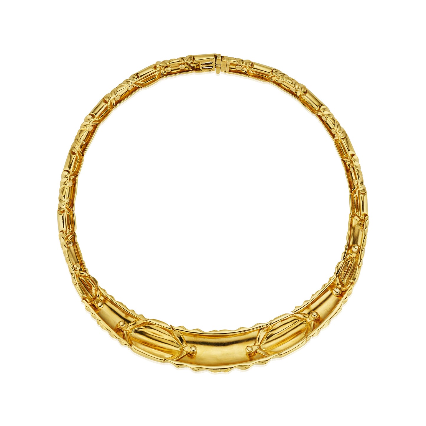 Macklowe Gallery Cartier Textured Gold Collar Necklace