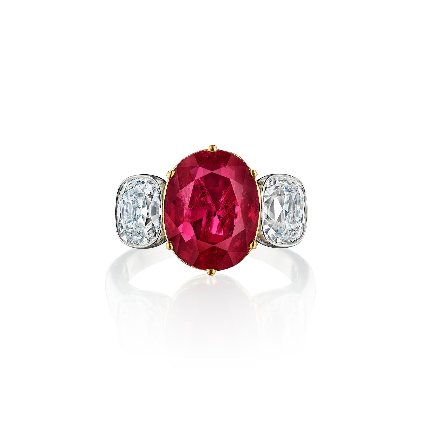 Macklowe Gallery Burma No-Heat Ruby and Diamond Ring