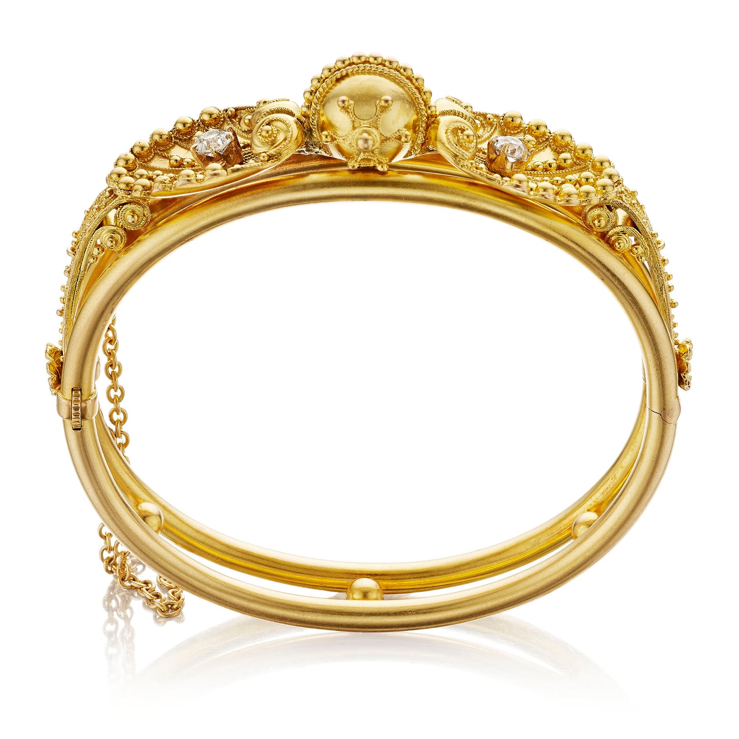Macklowe Gallery Antique 18K Gold Bangle Bracelet