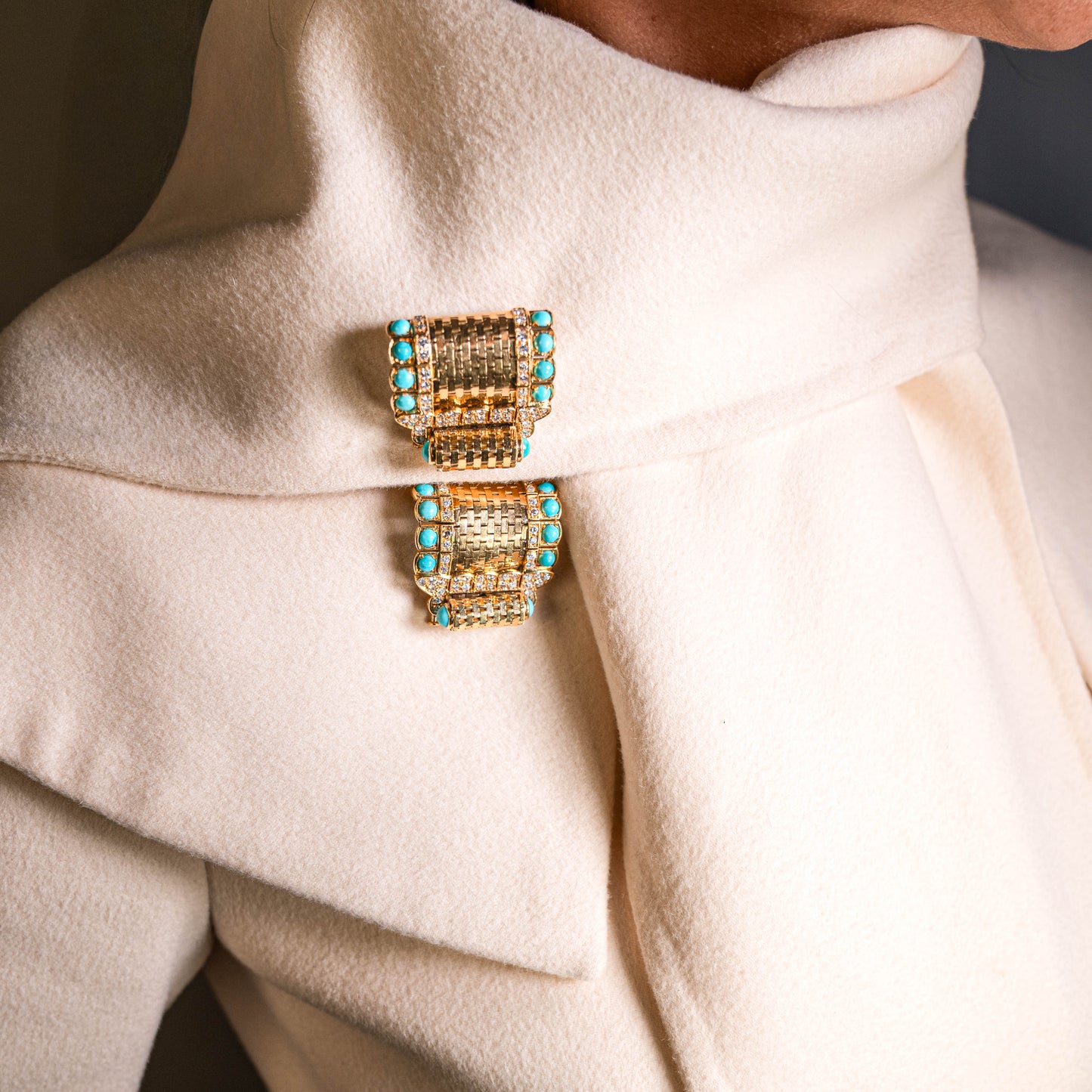 Macklowe Gallery Pair of Van Cleef & Arpels "Ludo Briquette" Clip Brooches