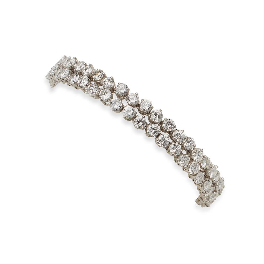 
                      
                        Macklowe Gallery French Platinum and Diamond Double Line Bracelet, Bijouterie Bouchet
                      
                    