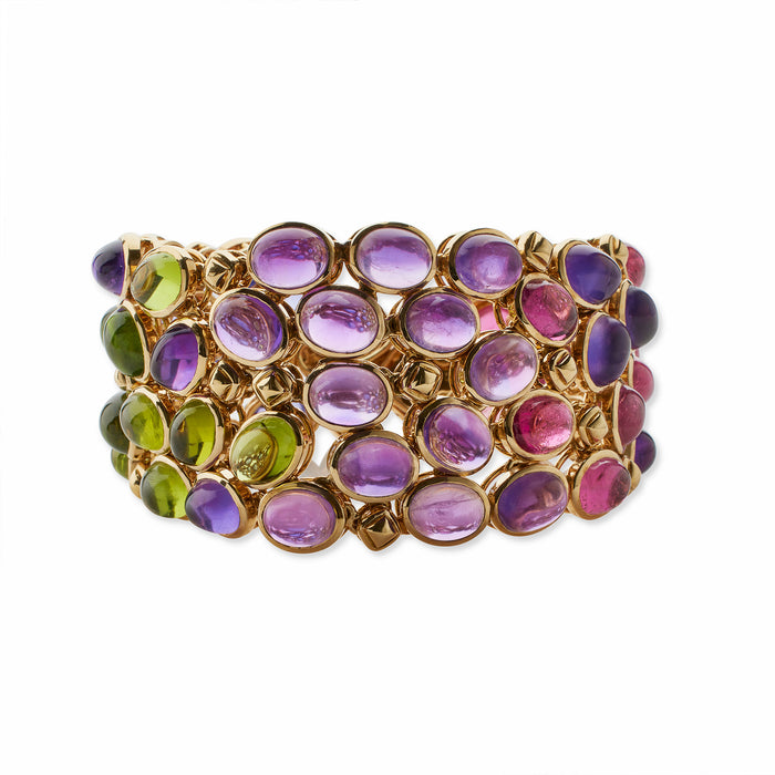 Macklowe Gallery René Boivin Sapphire, Pink Tourmaline, Peridot and Amethyst Bracelet