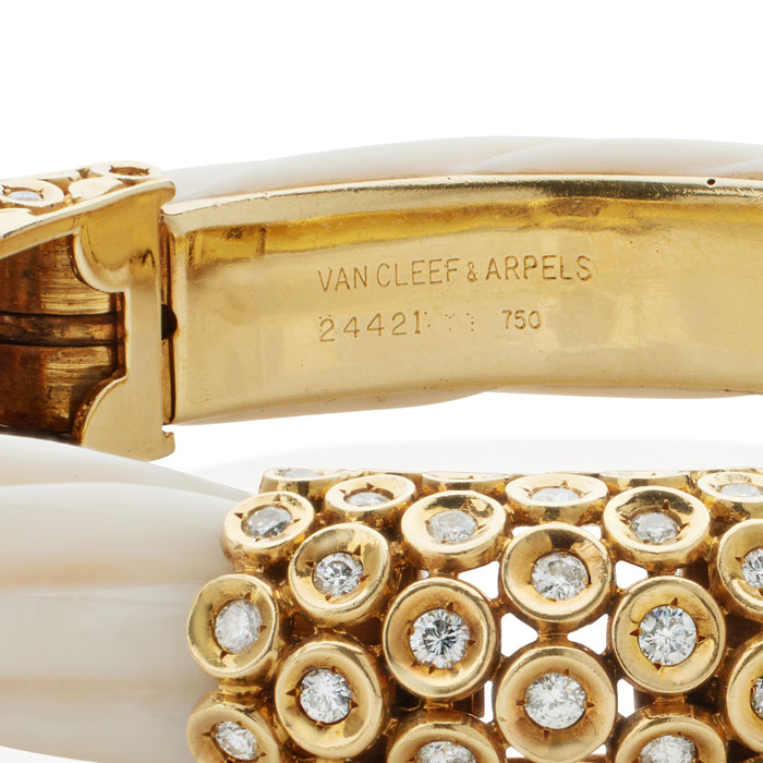 Macklowe Gallery Van Cleef & Arpels White Coral and Diamond Bracelet