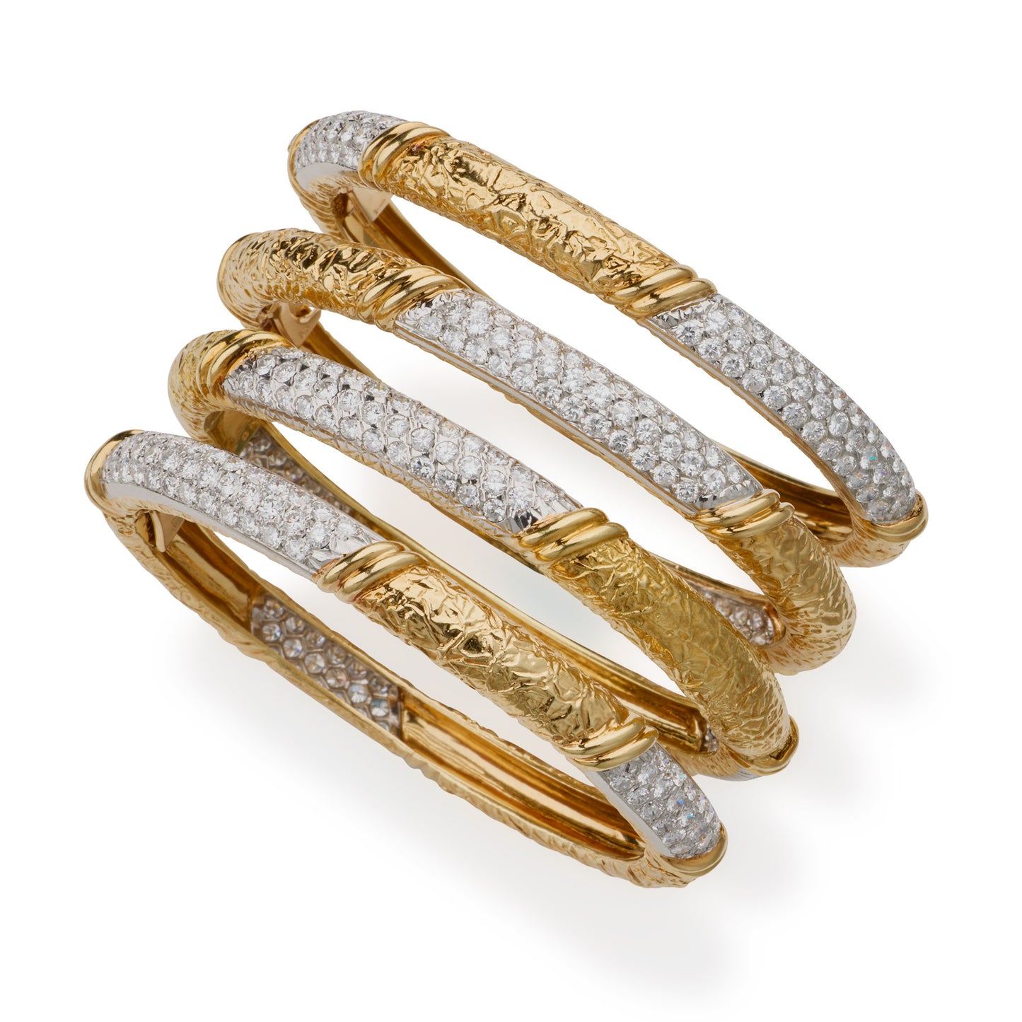 Macklowe Gallery Four 1970s Van Cleef & Arpels Diamond Bangle Bracelets