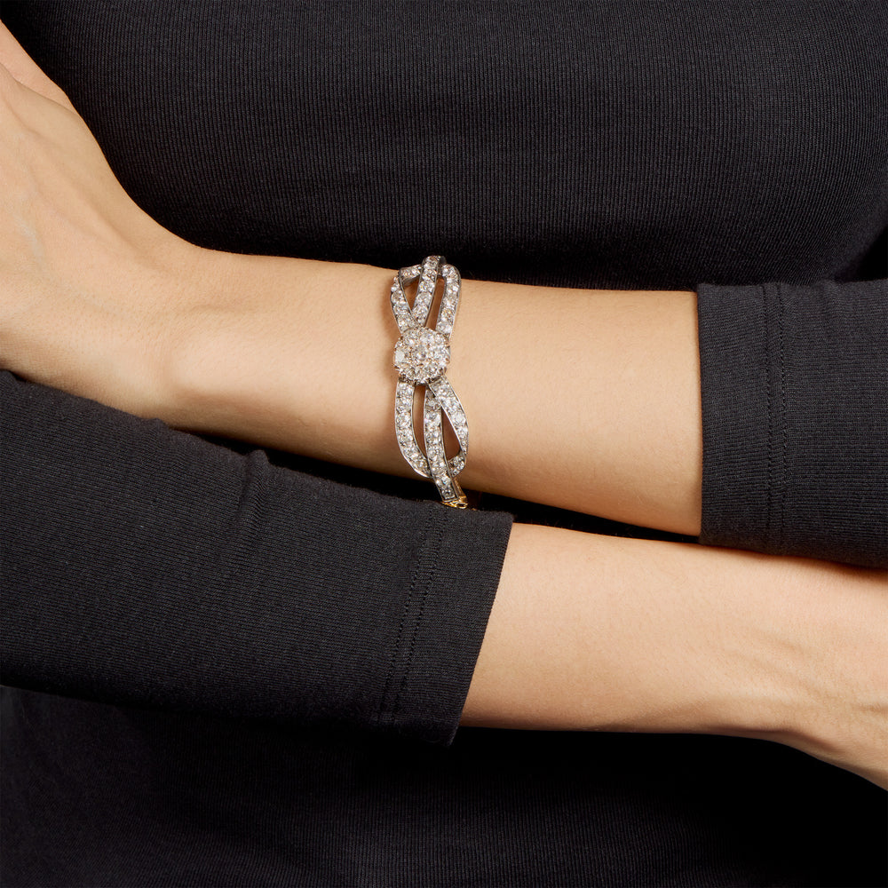 Macklowe Gallery Antique Diamond Bangle Bracelet