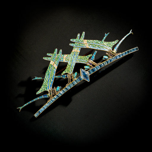 Macklowe Gallery René Lalique Four Damselflies Brooch Diadem