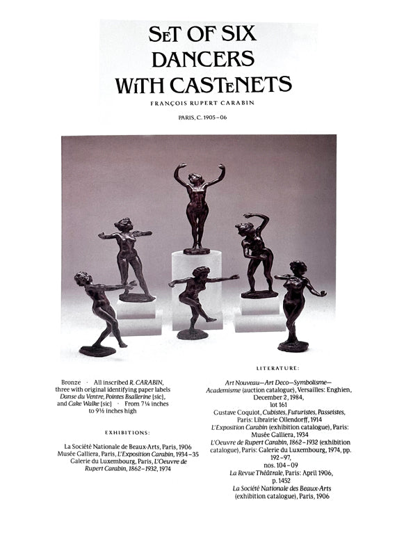 
                      
                        Macklowe Gallery Rupert Carabin Set of Six Castanet Dancers
                      
                    