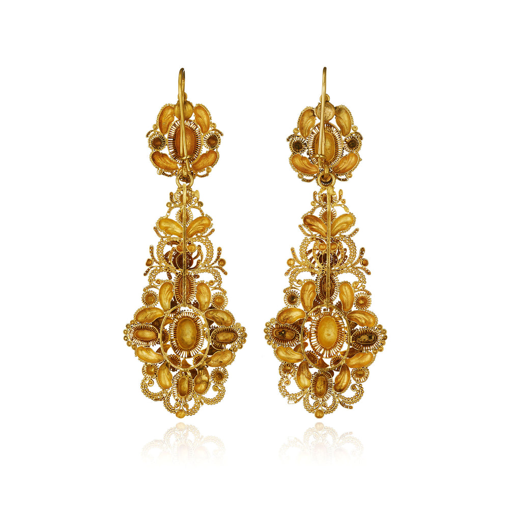 
                      
                        Macklowe Gallery Antique 18K Gold Cannetille Earrings
                      
                    