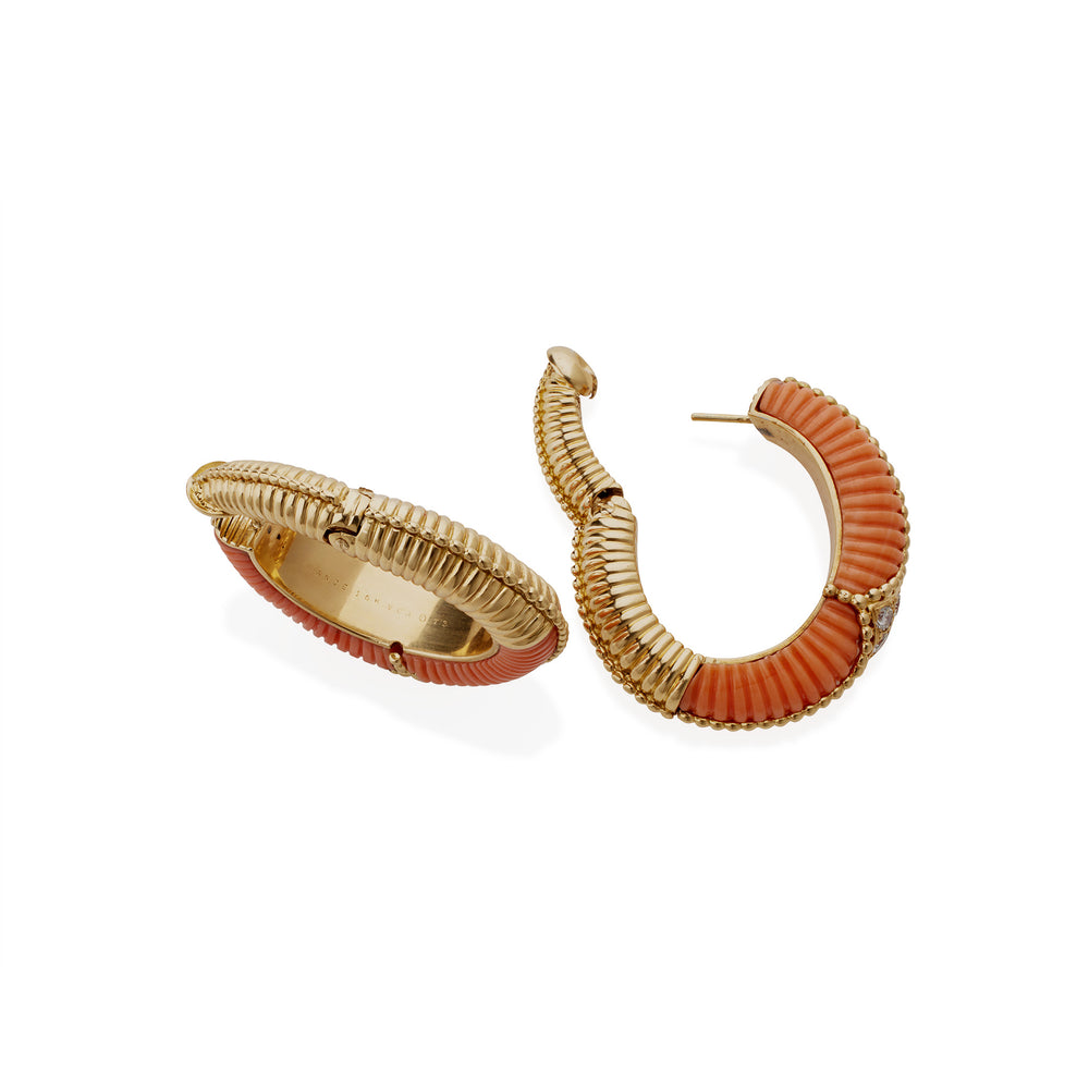 
                      
                        Macklowe Gallery Van Cleef & Arpels Coral Hoop Earrings
                      
                    