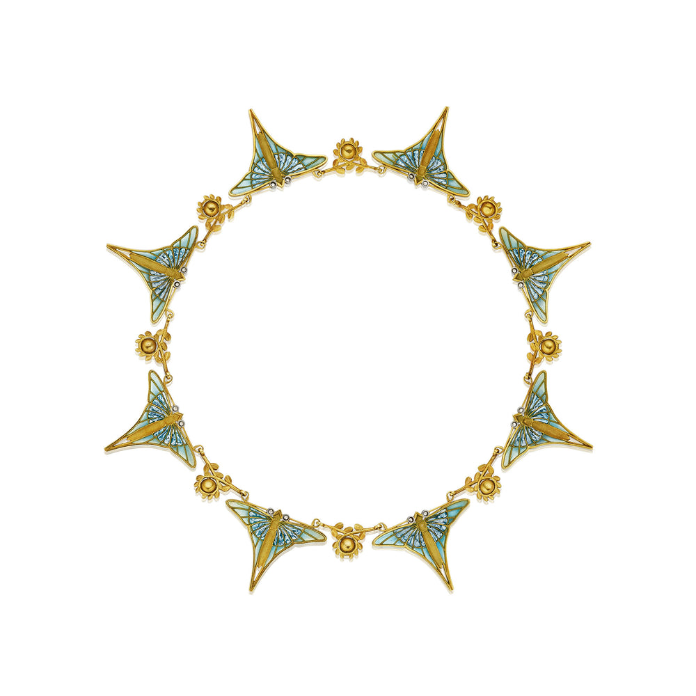 
                      
                        Macklowe Gallery Eugène Feuillâtre Art Nouveau Butterfly Necklace
                      
                    