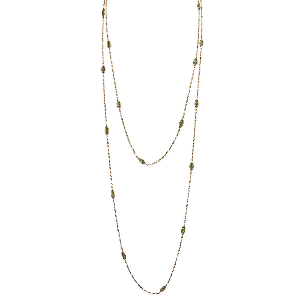 
                      
                        Macklowe Gallery French Art Nouveau 18K Gold and Plique-à-jour Enamel Longchain Necklace
                      
                    