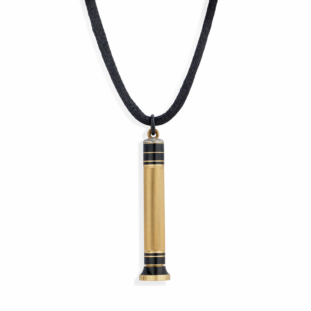 Macklowe Gallery Cartier Paris Art Deco Enamel and Diamond Pencil Pendant Necklace