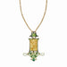 Macklowe Gallery René Lalique 18K Gold Peridot and Enamel Pendant Dancing Figures Pendant Necklace