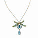 Macklowe Gallery René Lalique Art Nouveau Plique-à-jour Enamel and Aquamarine "Four Dragonflies" Pendant Necklace