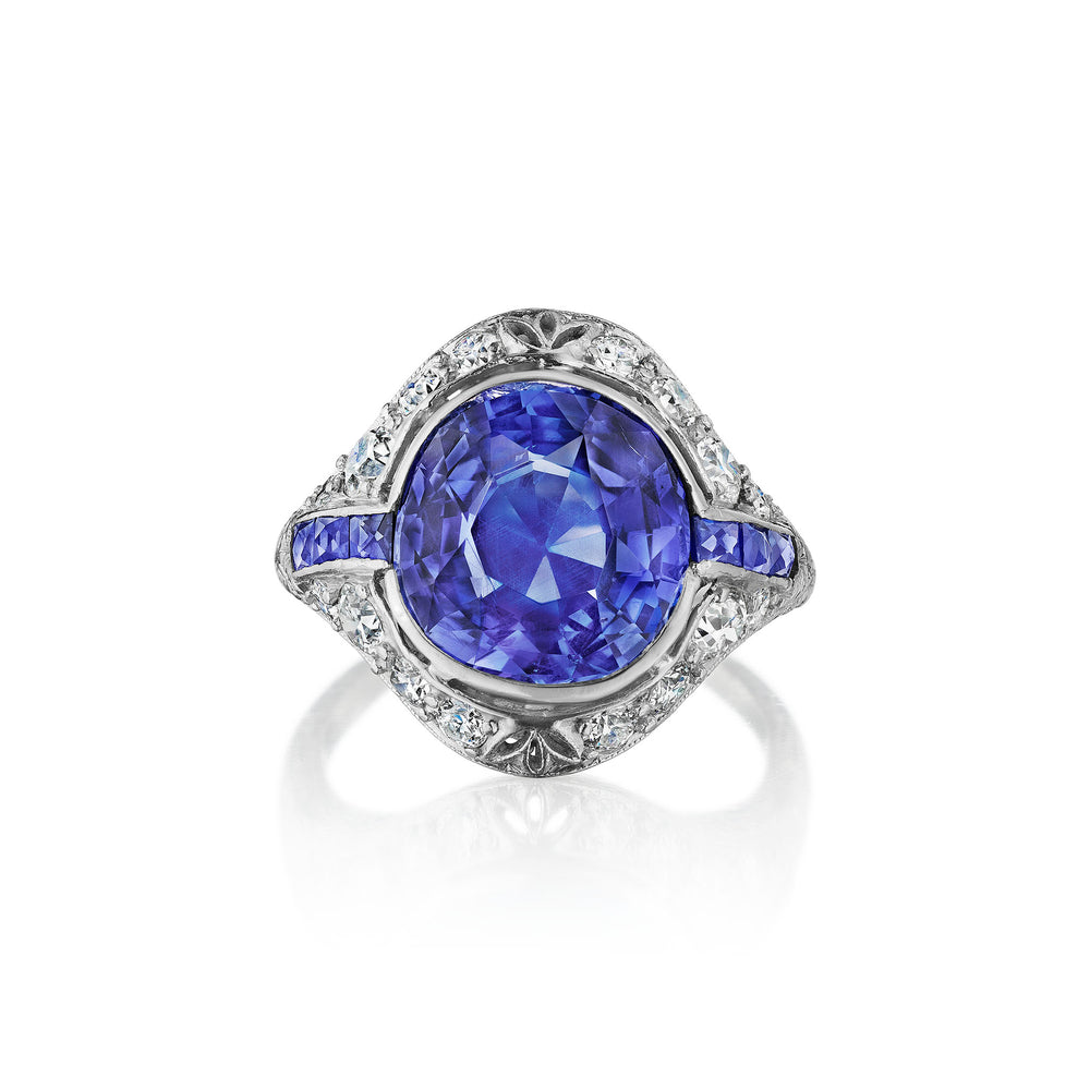 Macklowe Gallery Marcus & Co. Art Deco AGL No-Heat Ceylon Sapphire Ring