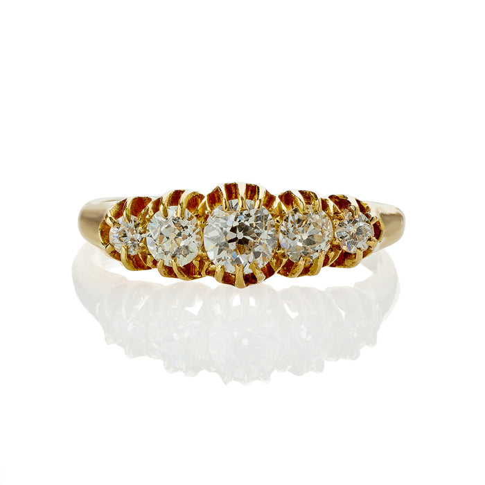 Macklowe Gallery Five-Stone Old European-cut Diamond Ring