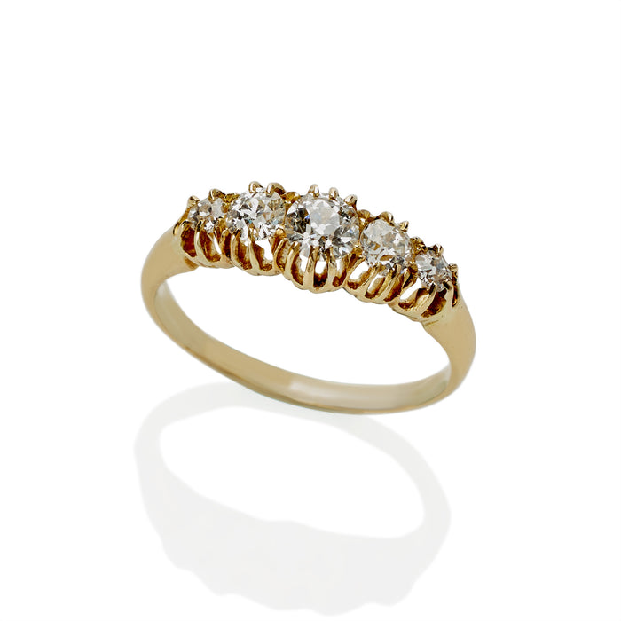 Macklowe Gallery Five-Stone Old European-cut Diamond Ring