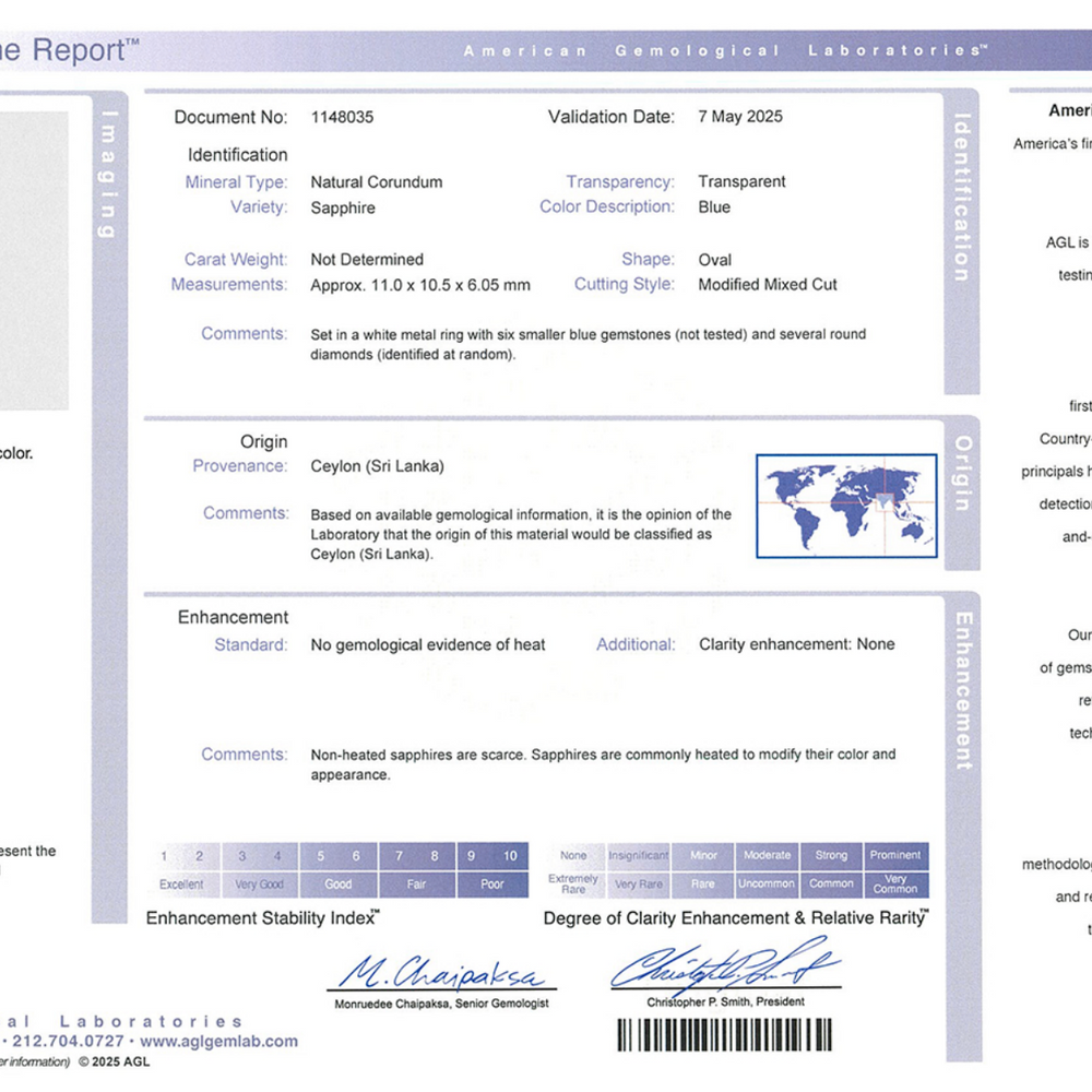 
                      
                        Macklowe Gallery Marcus & Co. Art Deco AGL No-Heat Ceylon Sapphire Ring
                      
                    