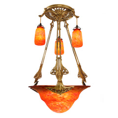 Louis Majorelle and Daum Nancy "Flèche d'eau" Chandelier