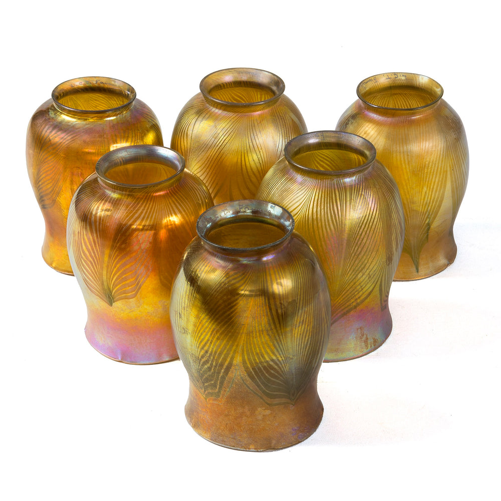 
                      
                        Macklowe Gallery Tiffany Studios New York Pair of Three Light Table lamps
                      
                    