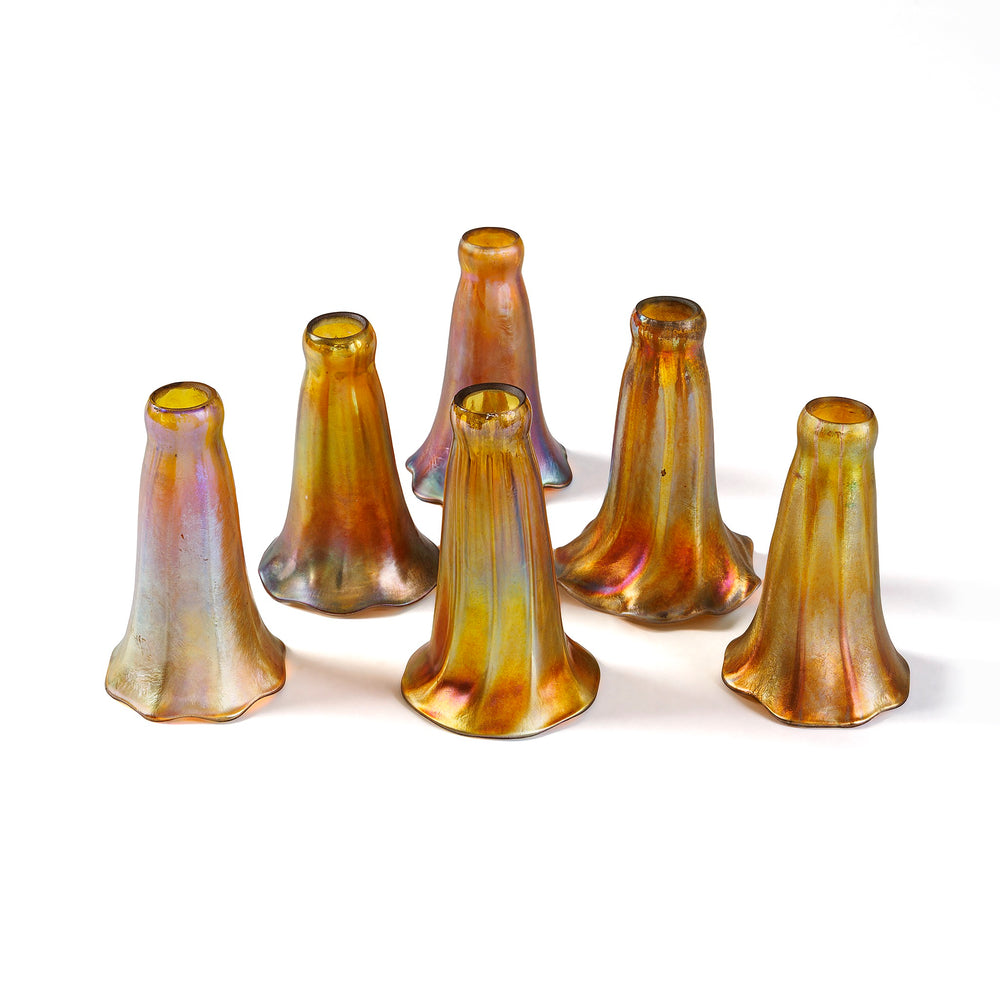 
                      
                        Macklowe Gallery Tiffany Studios New York Pair of "Three-Light Lily" Sconces. 
                      
                    