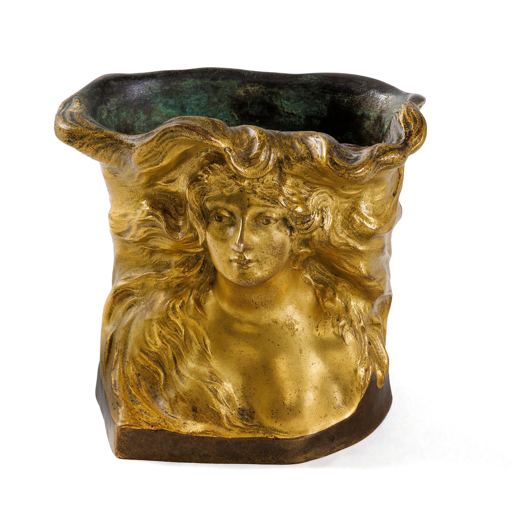 Macklowe Gallery Paul-François Berthoud "Visage de Femme" Bronze Jardiniere