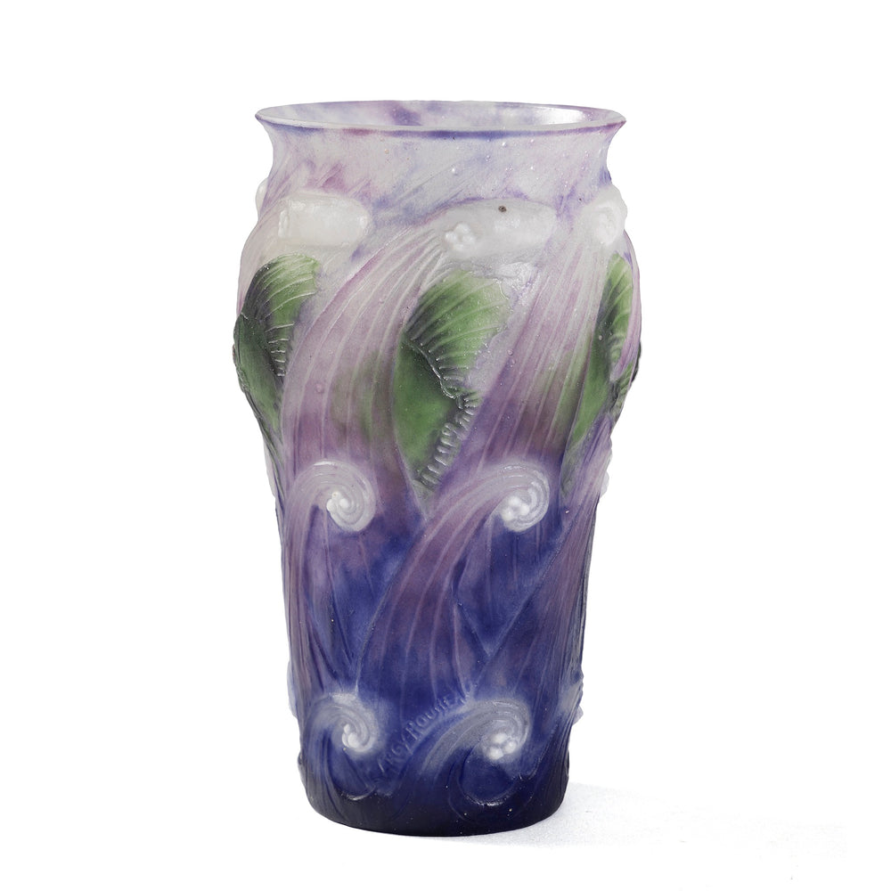 
                      
                        Macklowe Gallery Gabriel Argy-Rousseau "Poissons Dans Les Vagues" Pâte de Verre Glass Vase
                      
                    