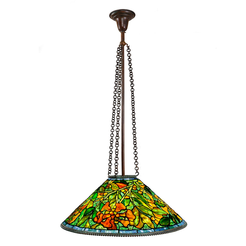 Macklowe Gallery Tiffany Studios New York “Trumpet Creeper” Cone Chandelier