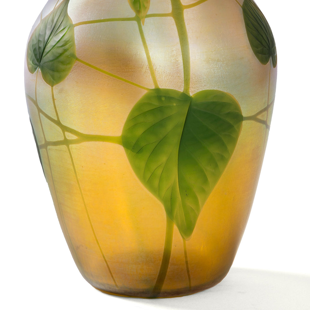 
                      
                        Macklowe Gallery Tiffany Studios New York "Leaf & Vine" Wheel-Carved Favrile Glass Vase
                      
                    