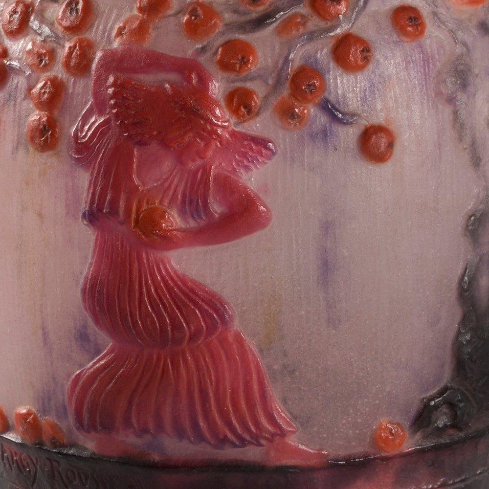 
                      
                        Macklowe Gallery Gabriel Argy-Rousseau "Le Jardin des Hespérides" Pâte de Verre Glass Vase
                      
                    