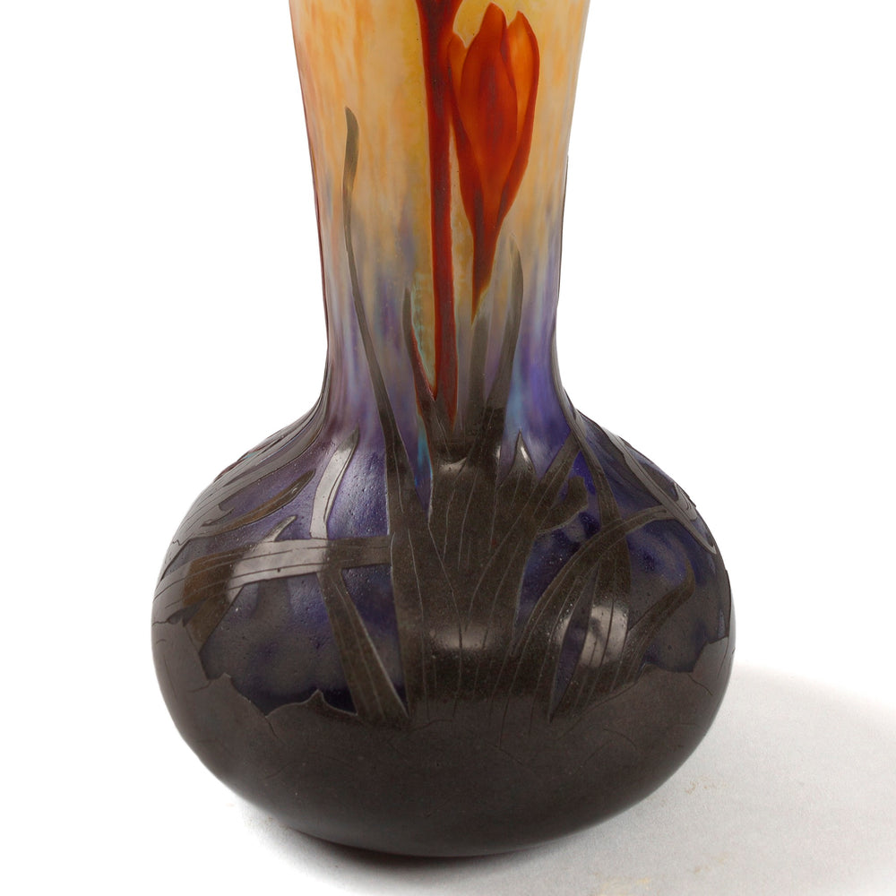 
                      
                        Macklowe Gallery Daum Nancy Cameo and Martelé Glass "Crocus" Vase
                      
                    