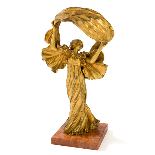 Macklowe Gallery Ernest Wante "Loie Fuller" Gilt Bronze Sculpture