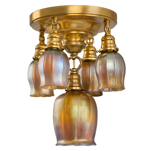 Macklowe Gallery Tiffany Studios New York Five-Light Tulip Ceiling Fixture