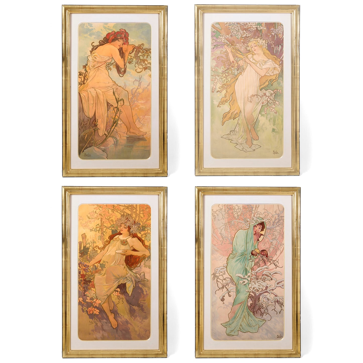 Macklowe Gallery Alphonse Mucha "Les Saisons (The Seasons)" Lithographs