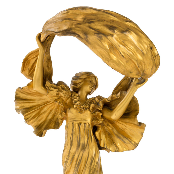 Macklowe Gallery Ernest Wante "Loie Fuller" Gilt Bronze Sculpture