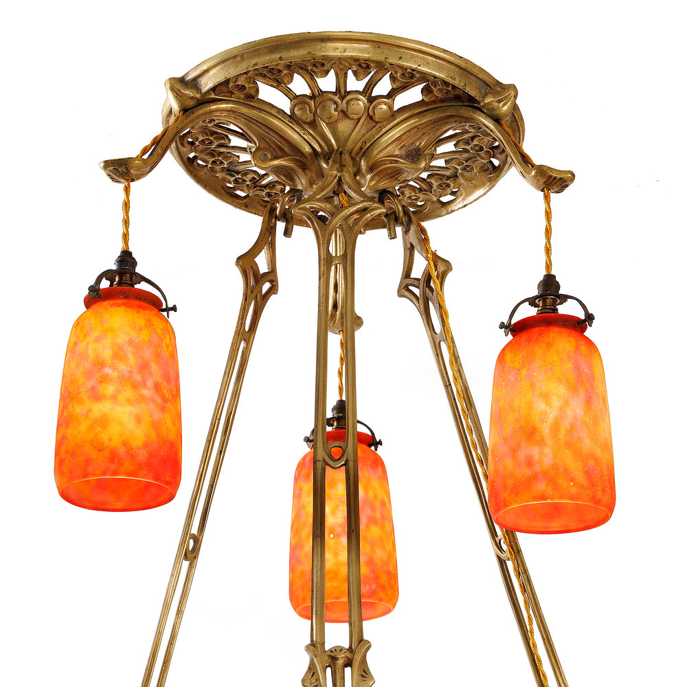 
                      
                        Macklowe Gallery Louis Majorelle and Daum Nancy "Flèche d'eau" Chandelier
                      
                    