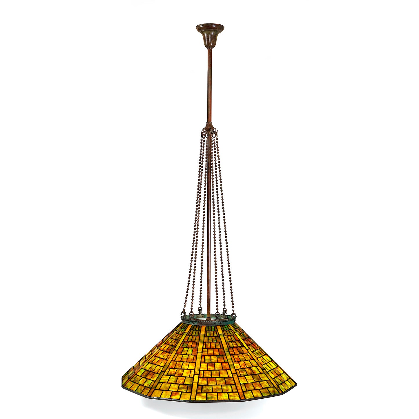 Macklowe Gallery Tiffany Studios New York "Geometric" Chandelier