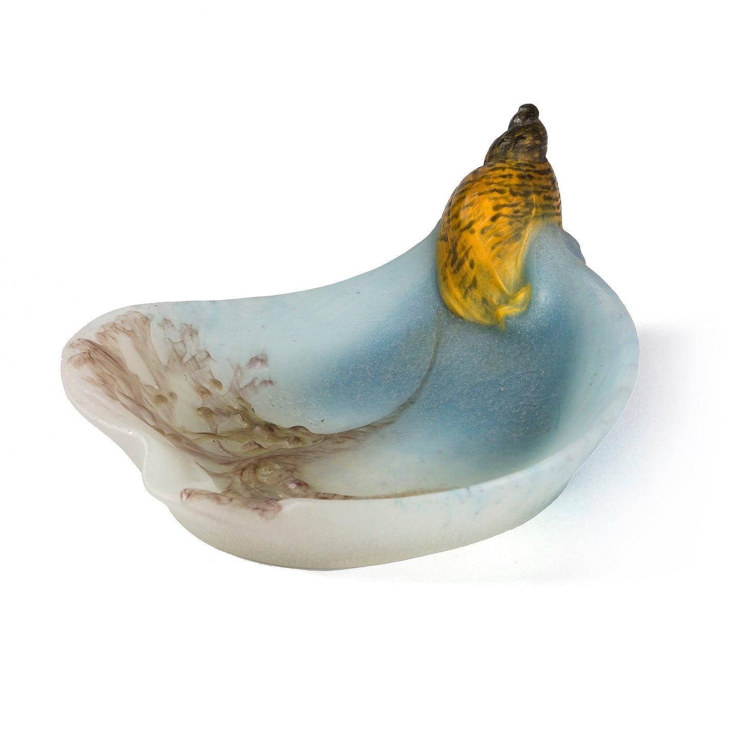 Macklowe Gallery Amalric Walter and Henri Bergé "Buccin" Pâte de verre vide poche