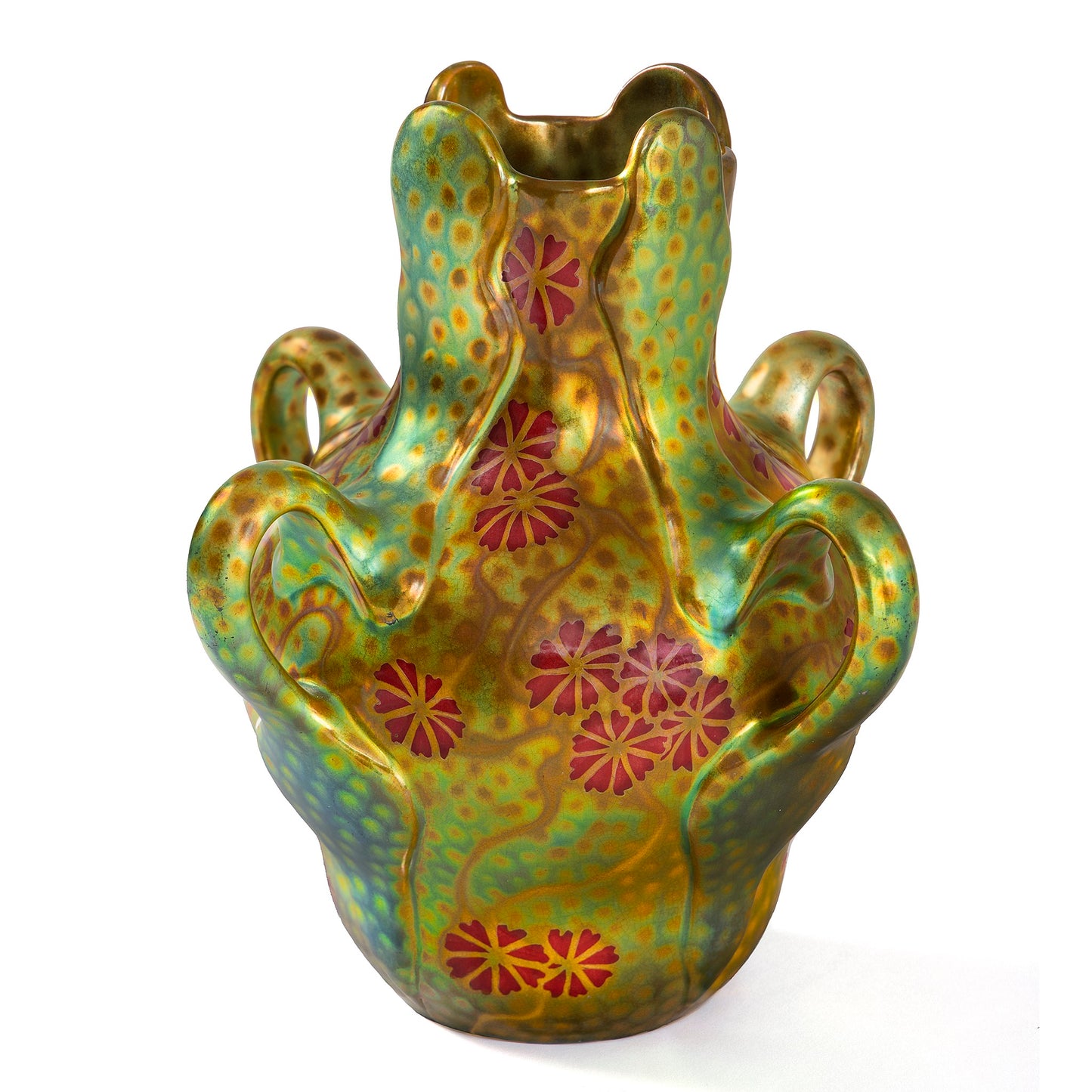 Macklowe Gallery Zsolnay "Japanese Cosmos" Glazed Ceramic Vase