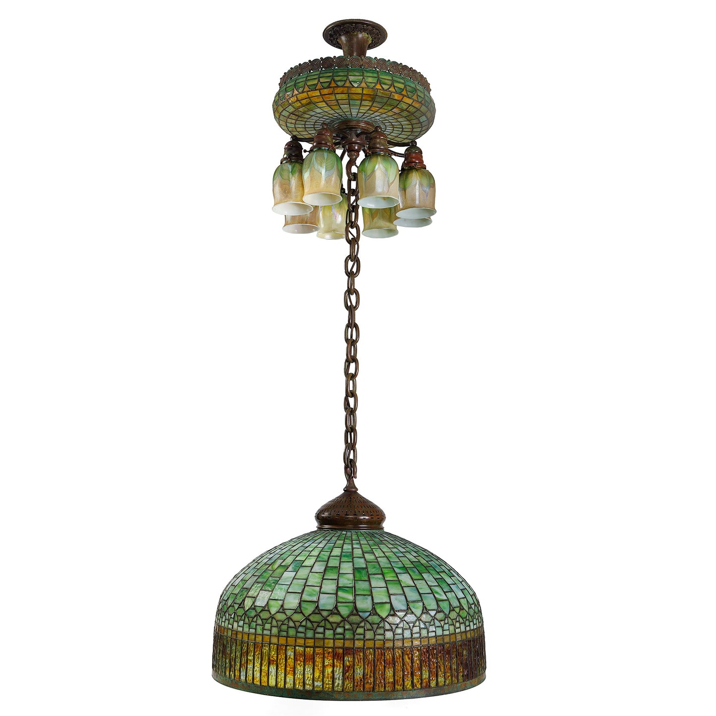 Macklowe Gallery Tiffany Studios New York "Curtain Border" Chandelier