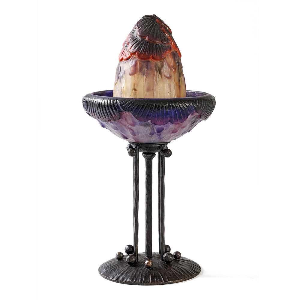 Macklowe Gallery Gabriel Argy-Rousseau Pâte de Verre "Fleurs Tropicales" Table Lamp