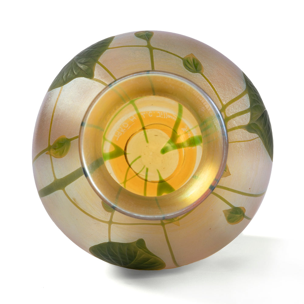 
                      
                        Macklowe Gallery Tiffany Studios New York "Leaf & Vine" Wheel-Carved Favrile Glass Vase
                      
                    