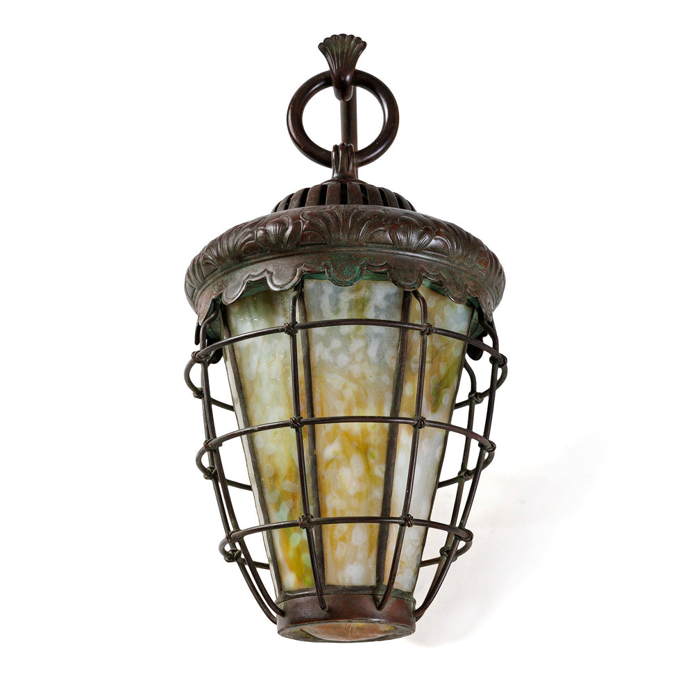 
                      
                        Macklowe Gallery Tiffany Studios New York Pair of "Caged Lantern" Sconces
                      
                    