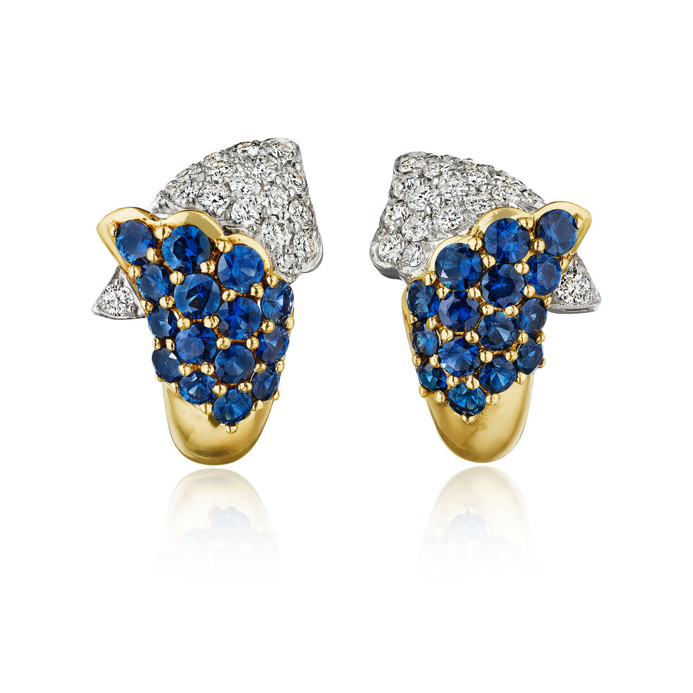 Macklowe Gallery Sapphire and Diamond Clip Earrings