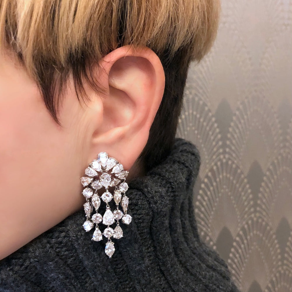 
                      
                        Macklowe Gallery David Webb Diamond "Waterfall" Earrings
                      
                    