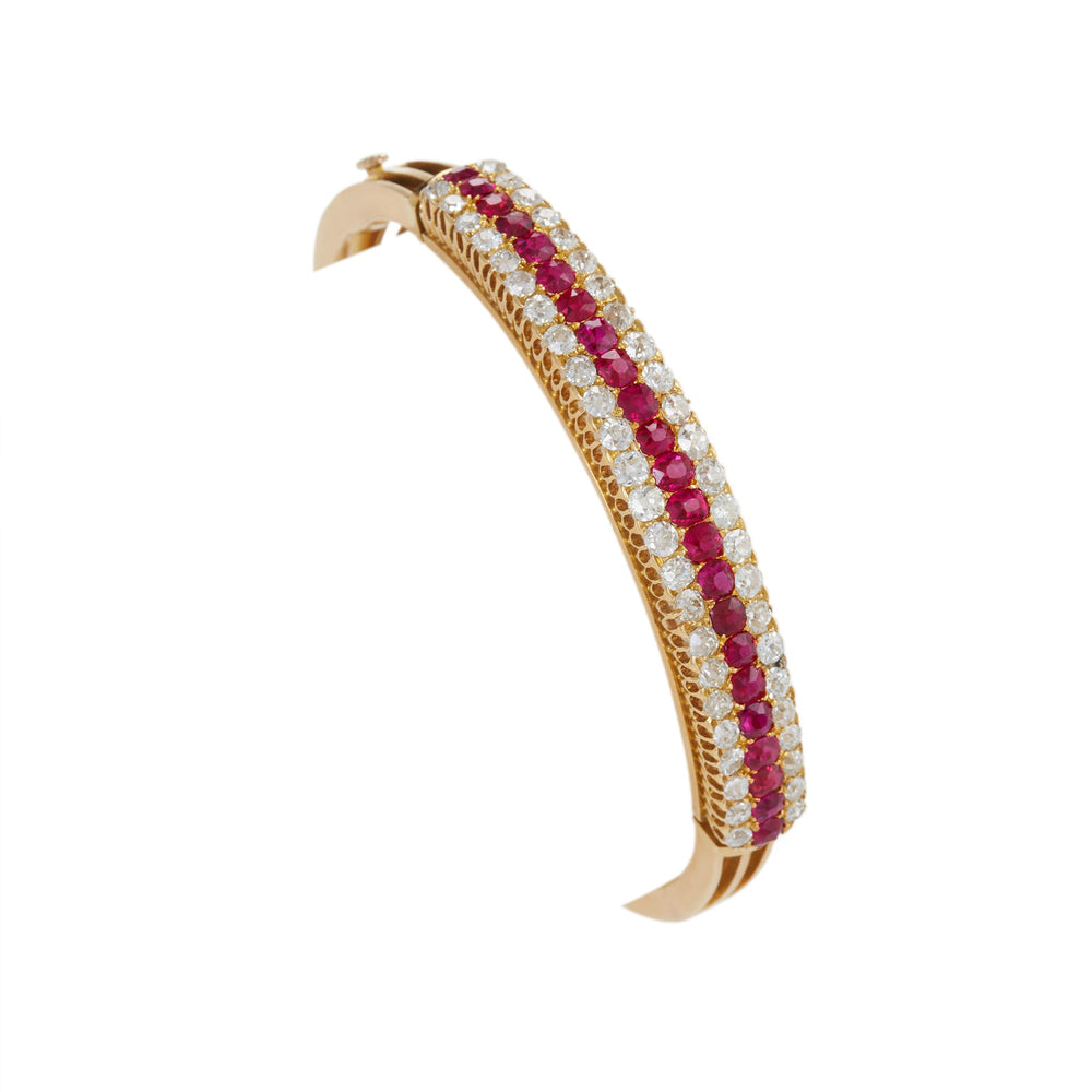 
                      
                        Macklowe Gallery Ruby and Diamond Bangle Bracelet
                      
                    