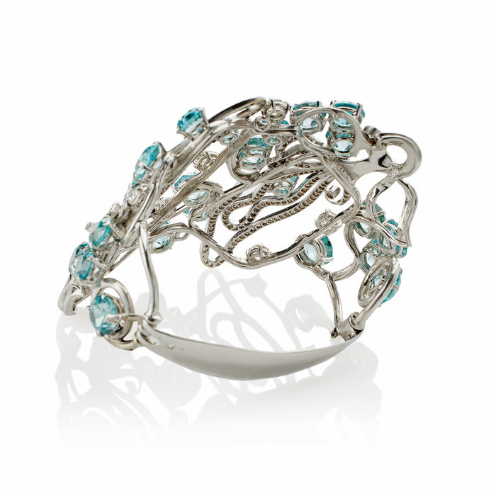 Macklowe Gallery Seaman Schepps Blue Zircon and Diamond Bracelet